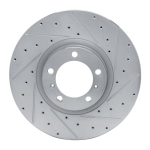 Audi RS e-Tron GT Brake Rotor (1) - Right Front - R1 Concepts - Drilled & Slotted - Silver - `10-`24